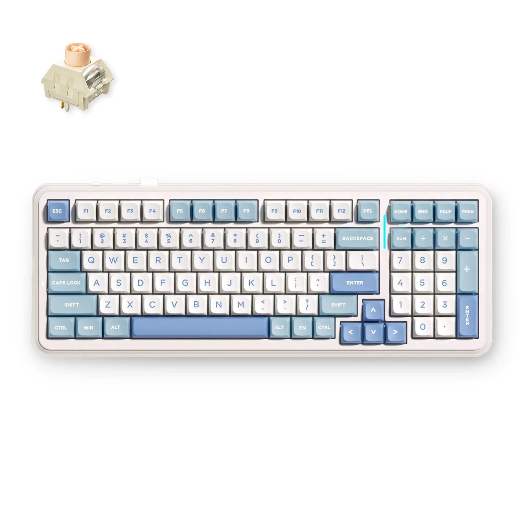 MCHOSE Official Sky Blue / Icy Creamsicle Switch MCHOSE K99 V2 Wireless Gasket Mount Mechanical Keyboard