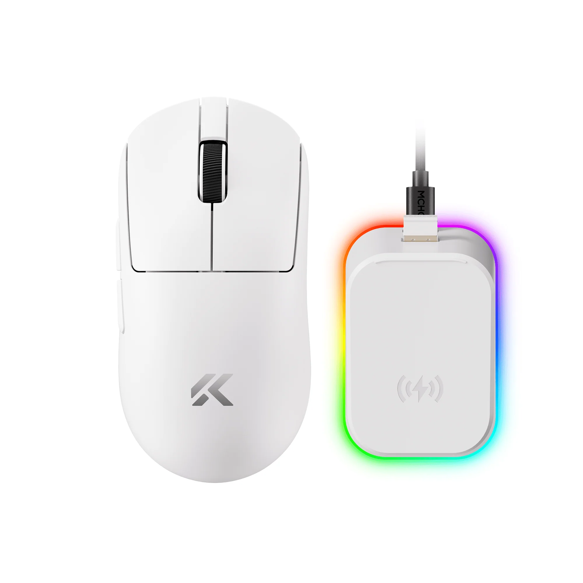 MCHOSE A7 V2 Ultra+ Lightweight 8K Wireless Gaming Mouse with Magnetic Charging Dock
