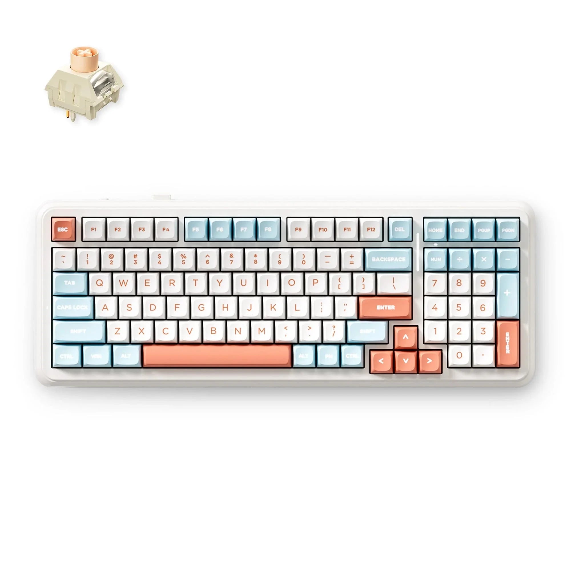 MCHOSE Official Horizon Orange / Icy Creamsicle Switch MCHOSE K99 V2 Wireless Gasket Mount Mechanical Keyboard