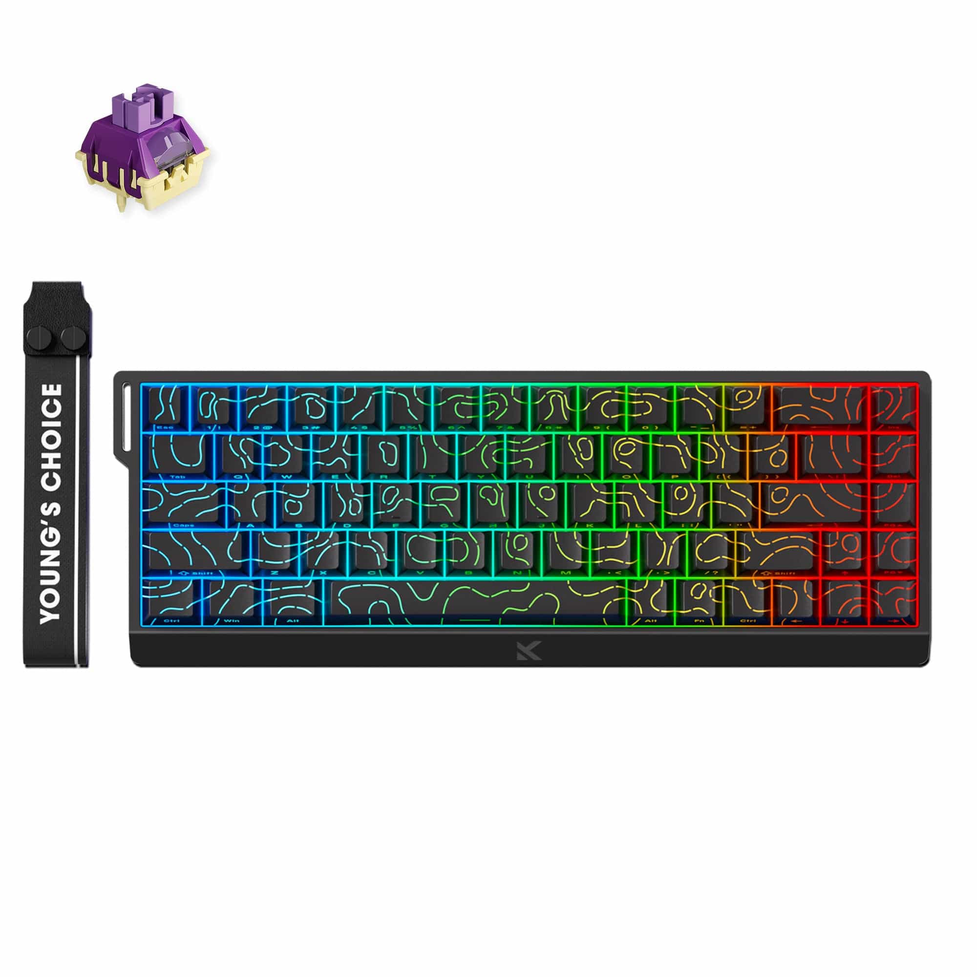 MCHOSE Official Keyboard Black Topographic / TTC Dragon Lord Magnetic Switch MCHOSE Ace 68 Hall Effect Magnetic Switch Gaming Keyboard