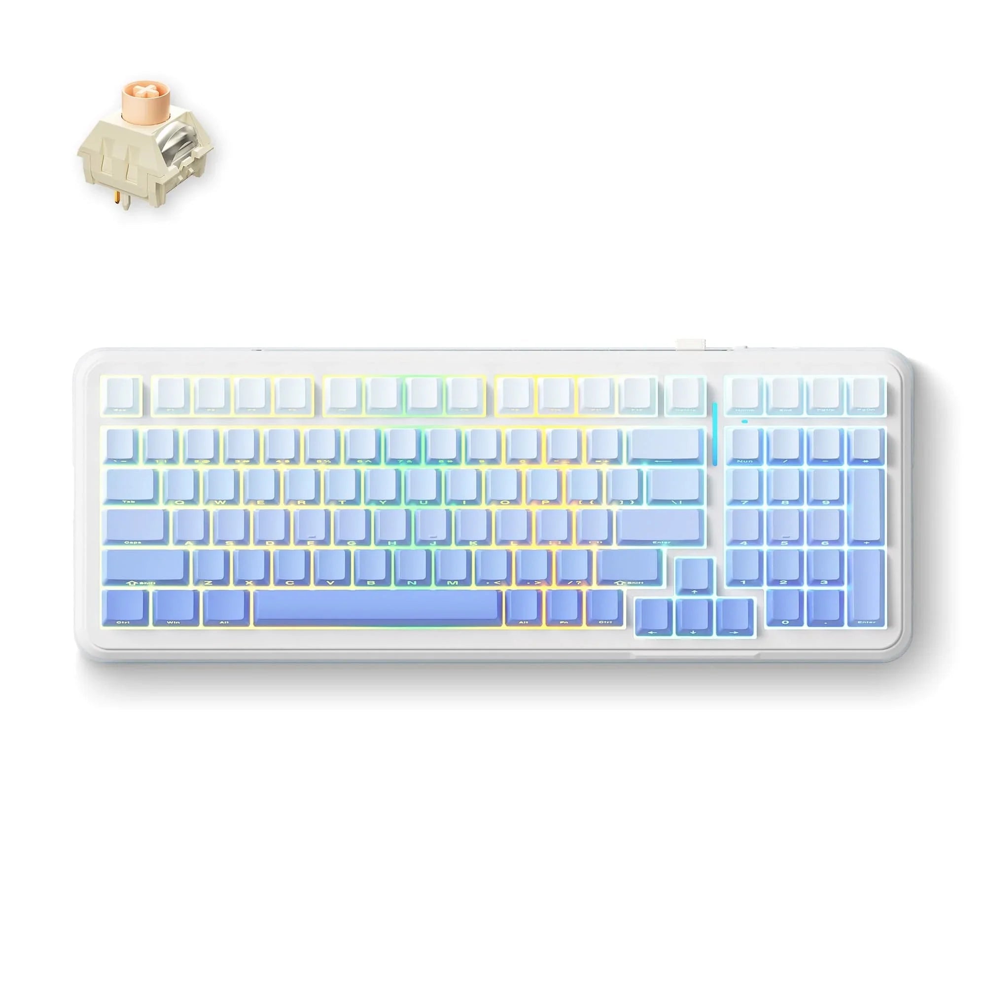 MCHOSE Official Keyboard Glacier Gradient / Icy Creamsicle Switch MCHOSE K99 Wireless Gasket Mount Mechanical Keyboard