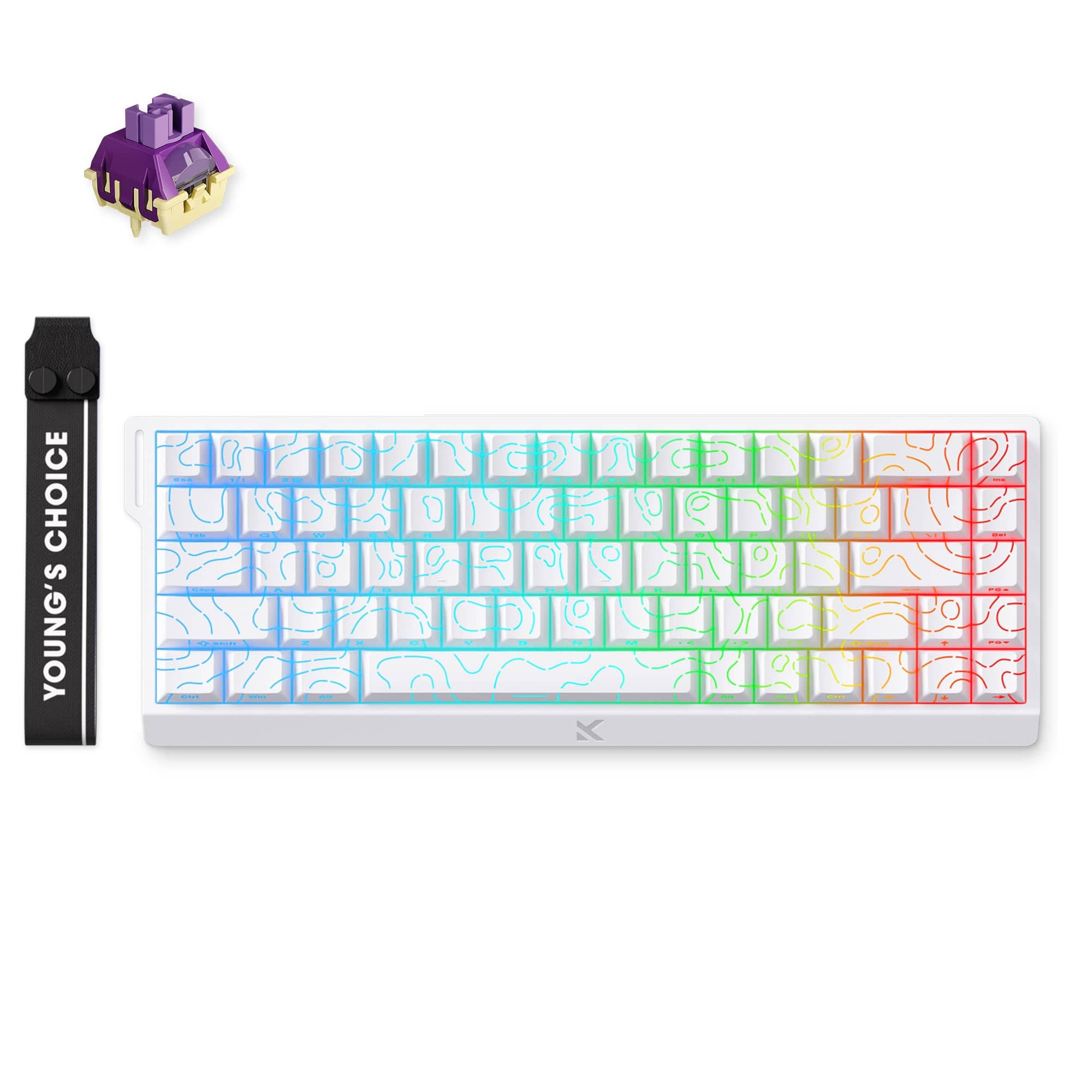 MCHOSE Official Keyboard White Topographic / TTC Dragon Lord Magnetic Switch MCHOSE Ace 68 Hall Effect Magnetic Switch Gaming Keyboard