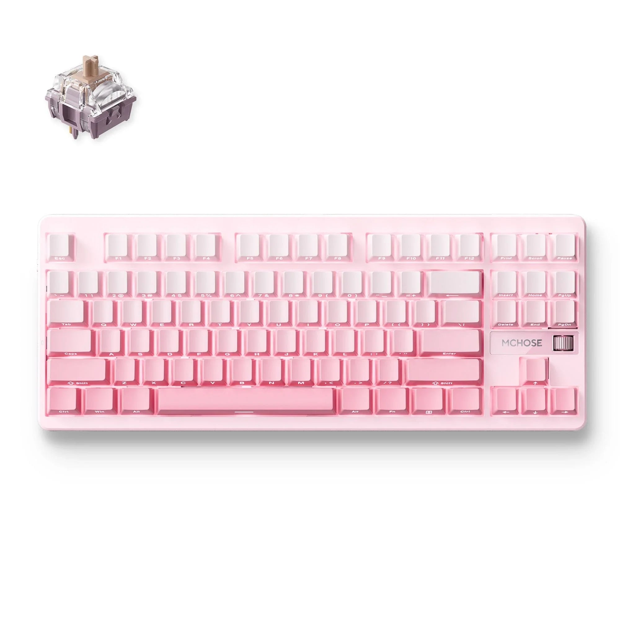 MCHOSE Official Keyboards Peach Gradient / Speed Gold Switch V2 MCHOSE G87 Wireless Gasket Mount Custom Mechanical Keyboard