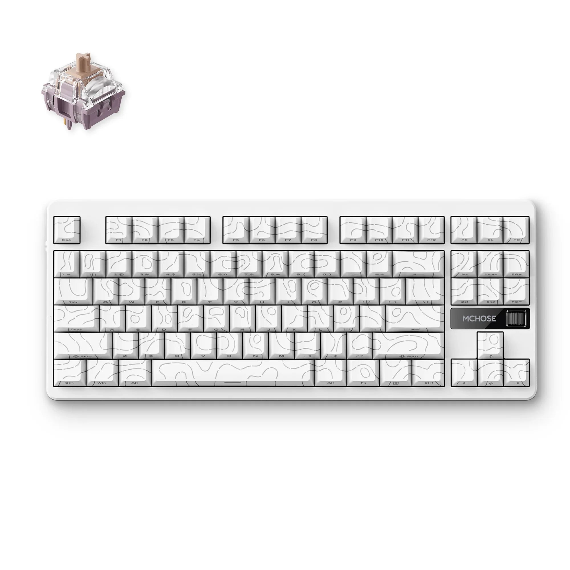 MCHOSE Official Keyboards White Topographic / Speed Gold Switch V2 MCHOSE G87 Wireless Gasket Mount Custom Mechanical Keyboard