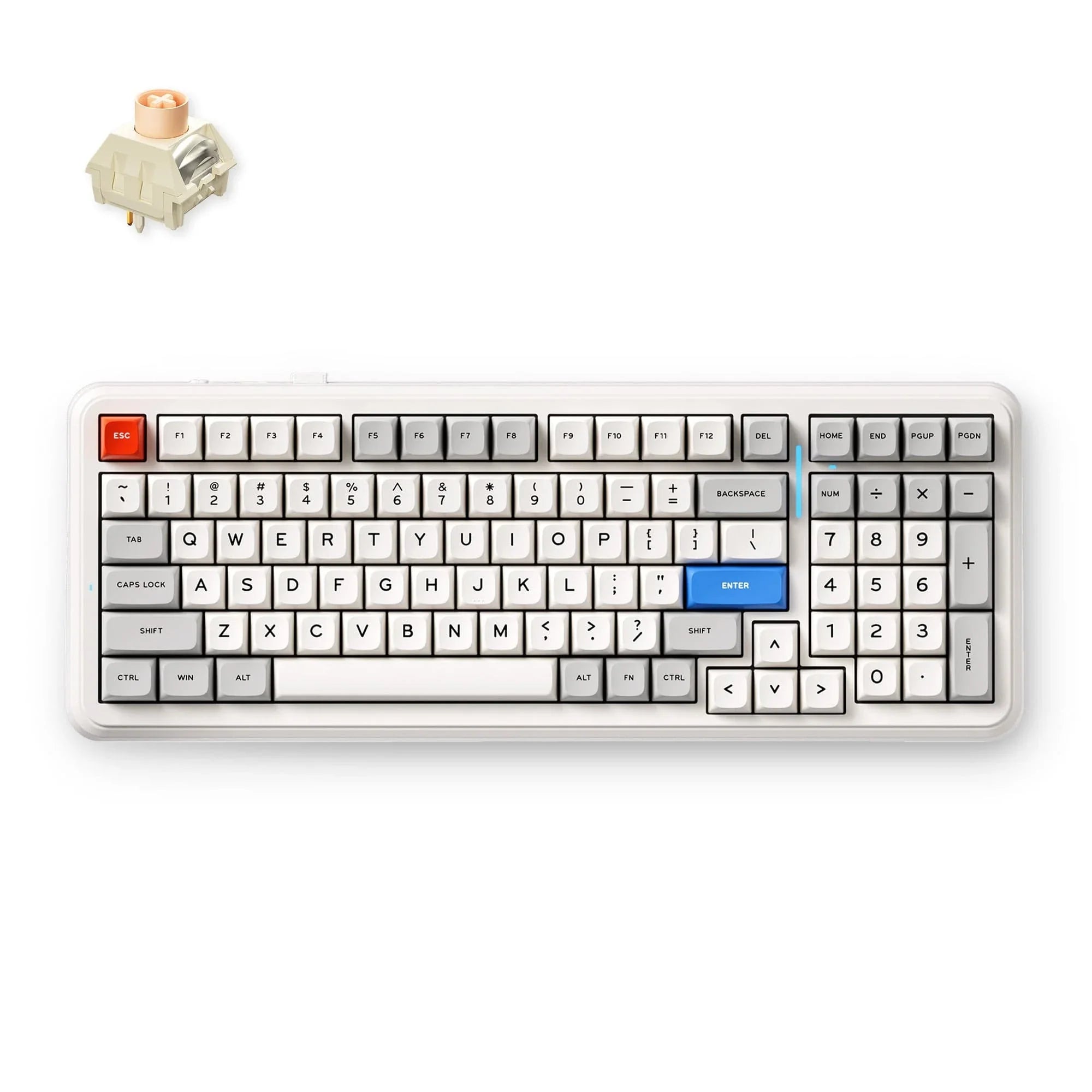 MCHOSE Official Retro White / Icy Creamsicle Switch MCHOSE K99 V2 Wireless Gasket Mount Mechanical Keyboard